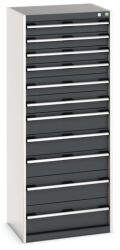 bott Műhely fiókos szekrény Bott Cubio, 160 x 65 x 52, 5 cm, 11 fiókos, szürke-antracit