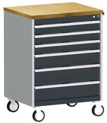 bott Cubio mobil fiókos szekrény, 109 x 80 x 65 cm, 6 fiókos, multiplex, szürke-antracit