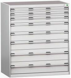 bott Műhely fiókos szekrény Bott Cubio 200, 120 x 105 x 65 cm, 8 fiókos, szürke-szürke