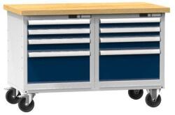POLAK Mobil műhelyasztal PPS-6M, 1200 x 700 x 810 mm, MULTIPLEX, szürke-sötétkék
