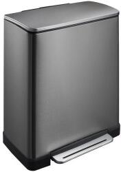 EKO E-Cube pedálos szelektív szemetes, 28+18 l, EKO, acél, fekete