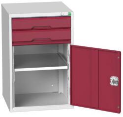 bott Műhely fiókos szekrény Bott Verso, 80 x 52, 5 x 55 cm, 2 fiók, 1 szekrény, szürke-piros