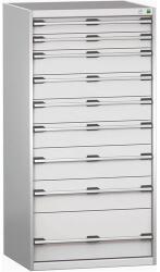 bott Műhely fiókos szekrény Bott Cubio 200, 160 x 80 x 75 cm, 9 fiókos, szürke-szürke