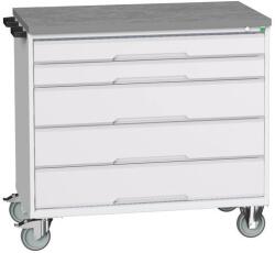 bott Verso mobil íróasztal fiókokkal, 98 x 105 x 60 cm, 5 fiókos, linóleum, szürke-szürke