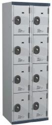Acial hegesztett öltözőszekrény, 2 oszlopban 8 rekesszel, 300 mm, hengerzárral, szürke/szürke