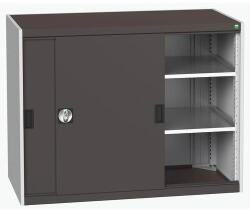 bott Műhelyszekrény tolóajtókkal, 100 x 130 x 65 cm, 2 polccal, szürke-antracit