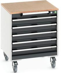 bott Cubio mobil fiókos szekrény, 79 x 65 x 65 cm, 5 fiókos, multiplex, szürke-antracit