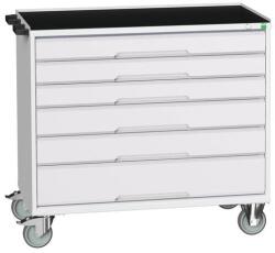 bott Verso mobil íróasztal fiókokkal, 96, 5 x 105 x 55 cm, 6 fiókos, matt, szürke-szürke