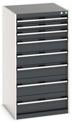 bott Műhely fiókos szekrény Bott Cubio, 120 x 65 x 65 cm, 8 fiókos, szürke-antracit