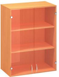 Alfa Office Alfa 500 hozzáépíthető közepes, széles szekrény, 104, 5 x 80 x 45, 8 cm, üvegajtóval, bükk Bavaria mintázat