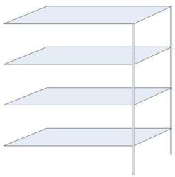 Schulte Design Andras fém polcállvány, hozzáépíthető, 250 x 200 x 80 cm, 1 600 kg, 4 polccal, horganyzott