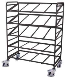 Cordes Euro polcos kocsi ferde polcokkal ellátott ládákhoz, 5 polccal, 135 x 66, 5 x 170 cm, szürke