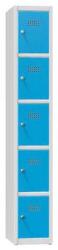 Polak Fém szekrény, 5 doboz, 1850 x 300 x 500 mm, szürke/kék