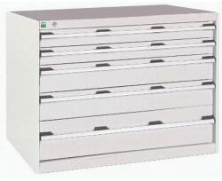 bott Műhely fiókos szekrény Bott Cubio, 80 x 105 x 65 cm, 5 fiókos, szürke-szürke