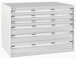 bott Műhely fiókos szekrény Bott Cubio, 90 x 130 x 75 cm, 6 fiókos, szürke-szürke