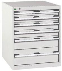 bott Műhely fiókos szekrény Bott Cubio, 80 x 65 x 52, 5 cm, 6 fiókos, szürke-szürke