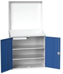 bott Workstation Economy Bott, panellel, 2 polccal, 1 fiókkal, 200 x 105 x 55 cm, szürke-kék