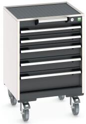 bott Cubio mobil fiókos szekrény, 78, 5 x 52, 5 x 52, 5 cm, 5 fiókos, matt, szürke-antracit