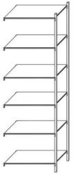 Schulte Design Taranis fém polcállvány, hozzáépíthető, 250 x 130 x 50 cm, 980 kg, 6 polccal, ezüst