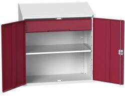 bott Verso asztali szekrény, 113 x 105 x 55 cm, 1 polc, 1 fiók, szürke-piros