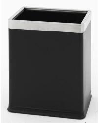 V-Part Dupla falú szögletes szemetes, 10 l, fekete/rozsdamentes acél