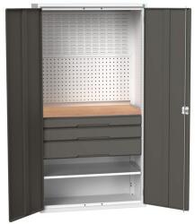 bott Műhelyszekrény fiókokkal Bott Verso, 200 x 105 x 55 cm, 1 polc, 3 fiók, szürke-antracit