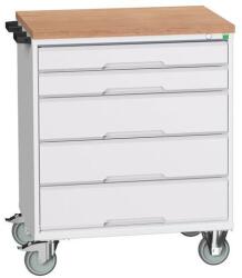 bott Verso mobil íróasztal fiókokkal, 98 x 80 x 60 cm, 5 fiókos, multiplex, szürke-szürke