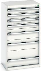 bott Műhely fiókos szekrény Bott Cubio, 120 x 65 x 52, 5 cm, 7 fiókos, szürke-szürke