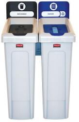 Rubbermaid Slim Jim szelektív hulladékgyűjtő sziget 174 l, fekete-kék_FR