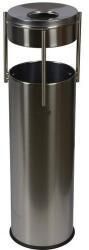 ALDA Prestige Pillar fém kültéri szemetes kosár hamutartóval, térfogata 15 l, fényes rozsdamentes acél