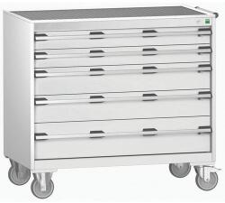 bott Cubio mobil komód, 98, 5 x 105 x 65 cm, 5 fiókos, matt, szürke-szürke