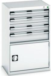 bott Műhely fiókos szekrény Bott Cubio, 100 x 65 x 52, 5 cm, 4 fiók, 1 szekrény, szürke-szürke