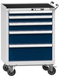 POLAK ZD műhelykocsi, 5 fiókos, 1060 x 731 x 600 mm, szürke/sötétkék