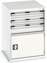 bott Műhely fiókos szekrény Bott Cubio, 90 x 65 x 75 cm, 3 fiók, 1 szekrény, szürke-szürke