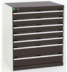 bott Műhely fiókos szekrény Bott Cubio, 90 x 80 x 65 cm, 7 fiókos, szürke-antracit