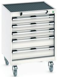 bott Cubio mobil fiókos szekrény, 88, 5 x 65 x 65 cm, 5 fiókos, matt, szürke-szürke