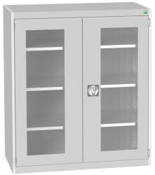 bott Műhelyszekrény átlátszó ajtókkal Bott Cubio, 120 x 105 x 52, 5 cm, 3 polccal, szürke-szürke