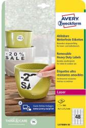 Avery Zweckform leszedhető öntapadós címke, matt, fehér, 45, 7 x 21, 2 mm