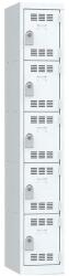 Vinco hegesztett öltözőszekrény, 1 oszlopban 5 rekesszel, 300 mm, hengerzárral, szürke/szürke