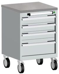 bott Cubio mobil komód, 79 x 52, 5 x 52, 5 cm, 4 fiókos, linóleum, szürke-kék