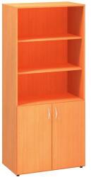 Alfa Office Alfa 500 magas, széles szekrény, 178 x 80 x 47 cm, nyitott polccal és ajtóval, bükk Bavaria mintázat