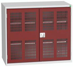 bott Műhelyszekrény polcokkal Bott Verso, drótajtó, 2 polc, 100 x 130 x 55 cm, szürke-piros
