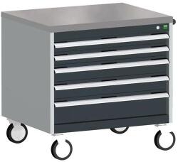 bott Cubio mobil komód, 79 x 80 x 65 cm, 5 fiókos, linóleum, szürke-antracit