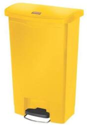 Rubbermaid Front Step műanyag szemetes kosár, 50 l térfogat, sárga