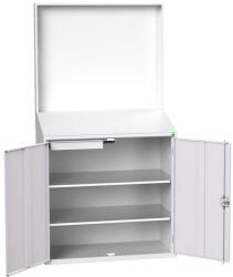 bott Workstation Economy Bott, panellel, 2 polccal, 1 fiókkal, 200 x 105 x 55 cm, szürke-szürke