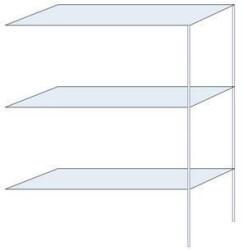 Schulte Design Andras fém polcállvány, hozzáépíthető, 200 x 150 x 50 cm, 1 200 kg, 3 polccal, horganyzott