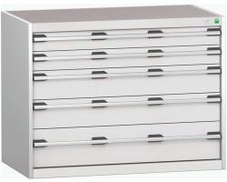 bott Műhely fiókos szekrény Bott Cubio 200, 80 x 105 x 65 cm, 5 fiókos, szürke-szürke