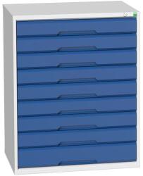 bott Műhely fiókos szekrény Bott Verso, 100 x 52, 5 x 55 cm, 9 fiókos, szürke-kék - manutan - 666 166 Ft