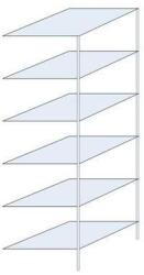 Schulte Design Ogmios fém polcállvány, hozzáépíthető, 250 x 75 x 80 cm, 1700 kg, 6 polc, 150 kg/polc, horganyzott
