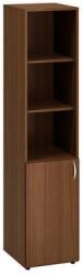 Alfa Office Alfa 500 magas, keskeny szekrény, 178 x 40 x 47 cm, nyitott polccal és ajtóval - balos kivitel, dió mintázat - manutan - 116 357 Ft